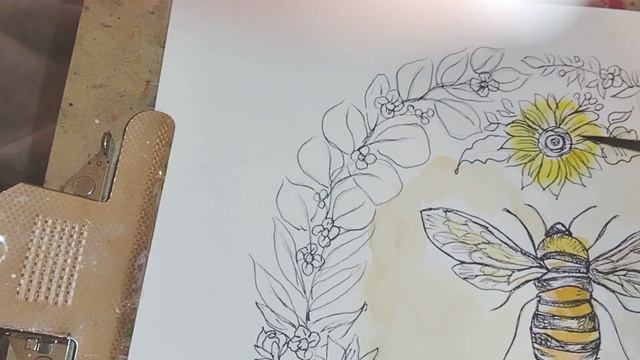 How To Paint Honey Bee 🐝 Watercolor Illustration смотреть онлайн
