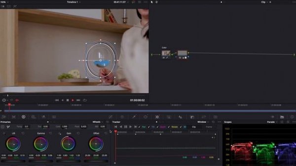 Трекинг объектов в DaVinci Resolve (color page)