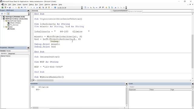 VBA - Przykłady użycia funkcji tekstowych Left, Mid, Trim, Rreplace, InStr смотреть онлайн