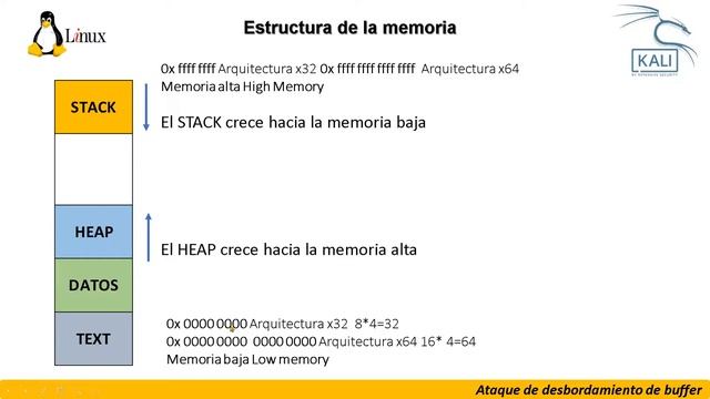 Ataque de desbordamiento de buffer de memoria Buffer Overflow 1 de 2 смотреть онлайн
