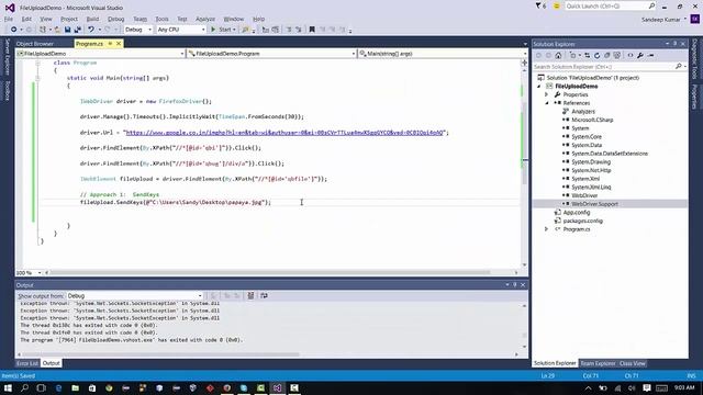 File Upload Selenium using C# NET смотреть онлайн