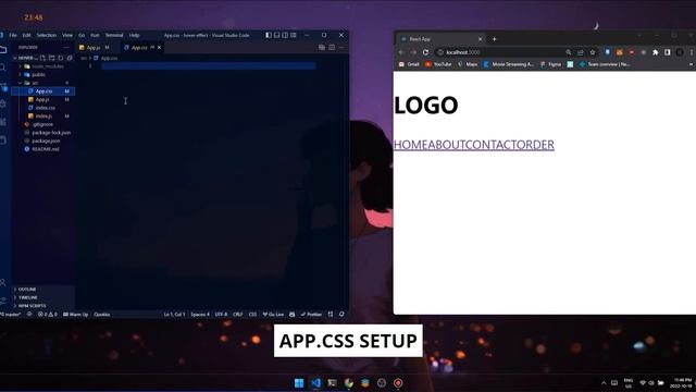 React JS link hover effect смотреть онлайн