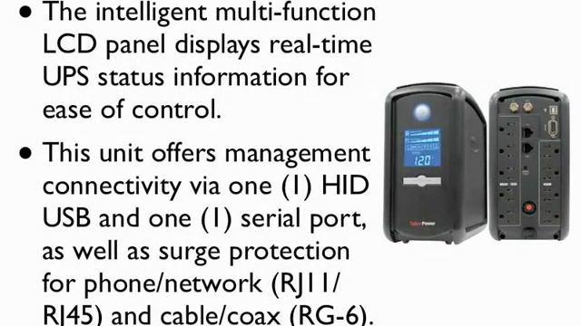 CyberPower CP1500AVRLCD Intelligent LCD 1500VA 900W with AVR Tower UPS смотреть онлайн