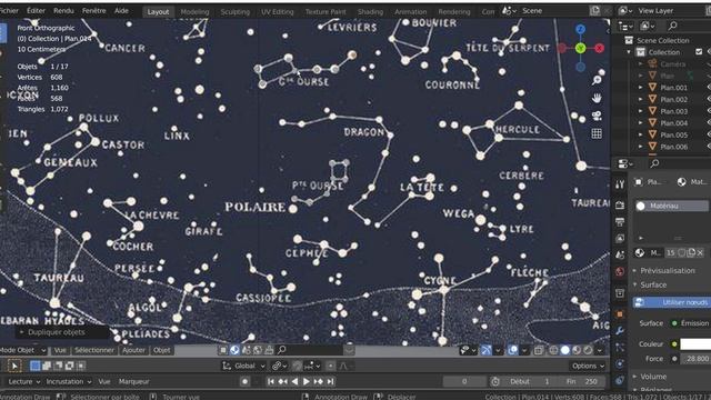 Ciel d'étoiles et constellations blender 2.93 tutoriel Svm6 смотреть онлайн