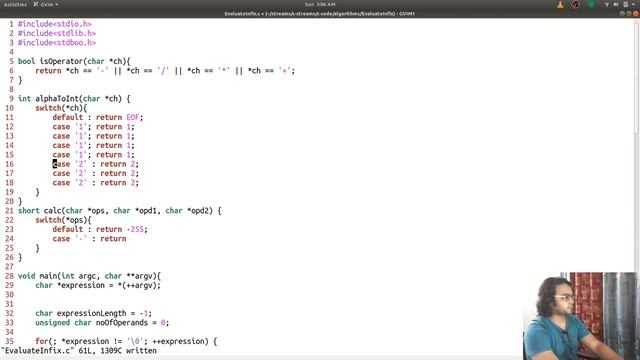 C Live Coding : Evaluate prefix Expression using c programming language смотреть онлайн