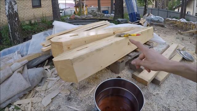 Глубокое антисептирование деревянного бруса пропиткой dufa. Забор часть 31. смотреть онлайн