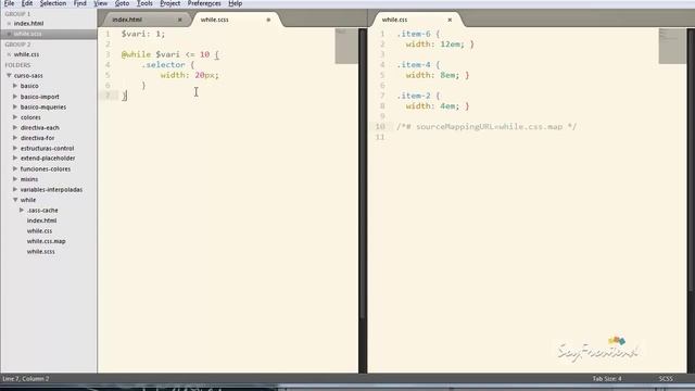 15 - Directiva de control While - Curso Básico de Sass смотреть онлайн