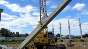 Монтаж промышленного здания с железобетонным каркасом