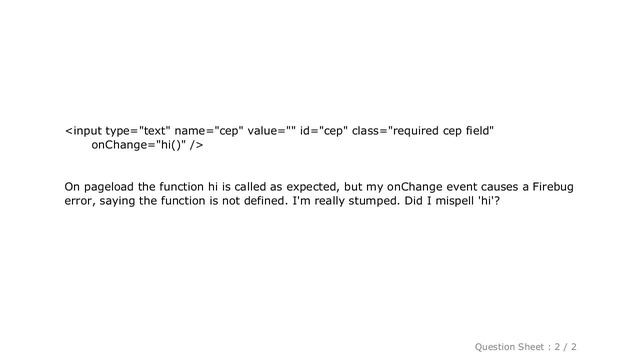 jQuery : onChange function is not defined смотреть онлайн