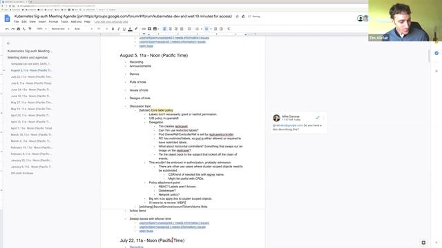 Kubernetes SIG Auth 2020-08-05 смотреть онлайн