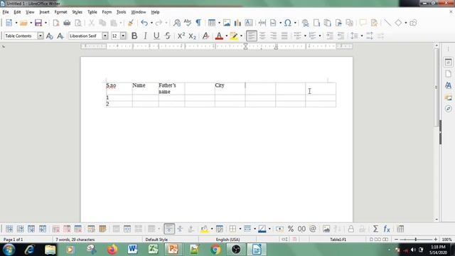 Session 7 How to create Table in libre office writer in Hindi смотреть онлайн