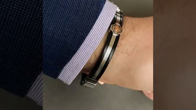 Мужской браслет из каучука с вставками золота Zancan EXB 283 R-N смотреть онлайн