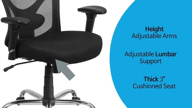 Husky Office® Ergonomic Adjustable Big & Tall 400 lb. Mesh Office Chair with Lumbar Support смотреть онлайн