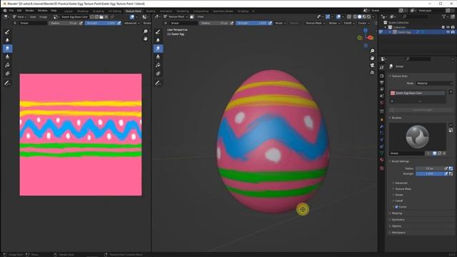 How to make an Egg Shape and add color using Texture Paint смотреть онлайн