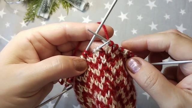 Узор на носочки, Ленивый жаккард. Простой узор, легко вяжется.