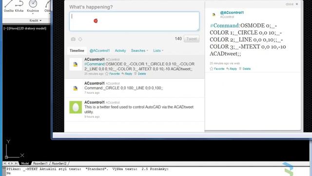 Control AutoCAD via Twitter смотреть онлайн