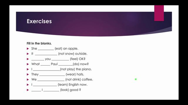 Present Continuous Tense - Şimdiki Zaman