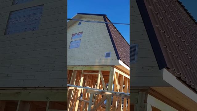 Строим сами.Наша дача. Строимся зимой. Делаем крышу из металлочерепицы. смотреть онлайн