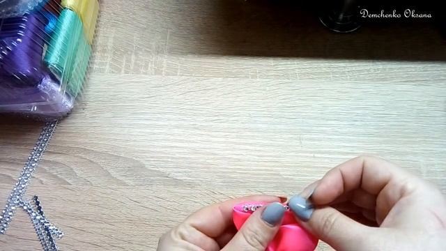 Бантик из ленты 5см.Заколка Канзаши. A ribbon bow 5cm Kanzashi. смотреть онлайн