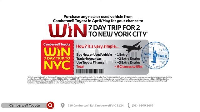 Camberwell Toyota - Trip To New York Comp - April 2018 смотреть онлайн