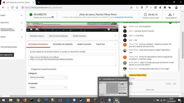 [Live] Instalación de Android Studio (Y quizás un desarrollo simple) смотреть онлайн