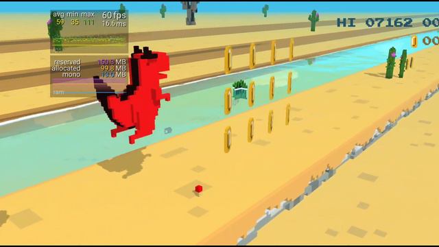 обзор бегающий динозавр по пустыне Dino 3D смотреть онлайн