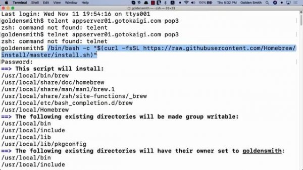 Installing Telnet in macOS