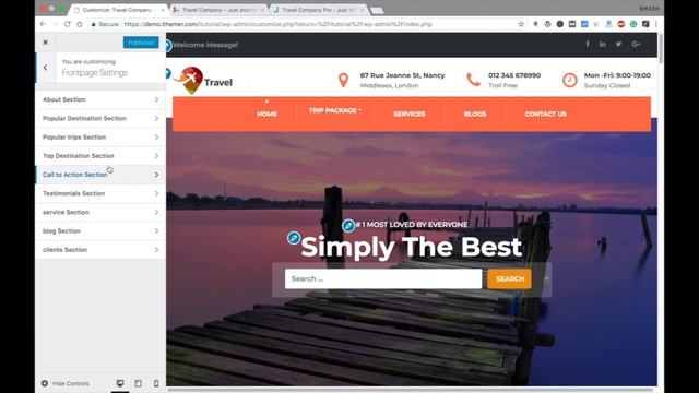 Travel Company Theme Setup Tutorial 2018 | Just Wp Themes смотреть онлайн