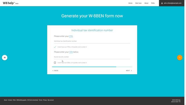 W-8BEN form - guided online system by w8help.com (beta) смотреть онлайн
