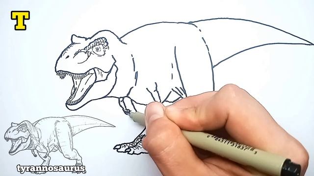 How to Draw Tyrannosaurus Rex | Step by Step смотреть онлайн