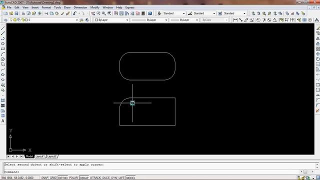 สอน Autocad 2007 คำสั่ง fillet смотреть онлайн