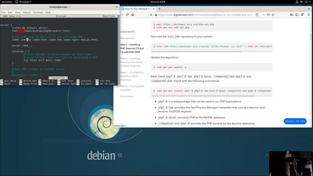 How To Run Multiple PHP Versions on One Server Using Nginx and PHP-FPM on Debian 10 смотреть онлайн