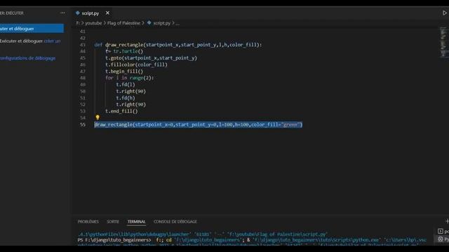 draw rectangle with turtle (python) رسم مستطيل باستعمال بايثون смотреть онлайн