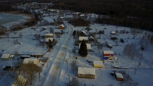 Зимний полёт над моей деревней! смотреть онлайн