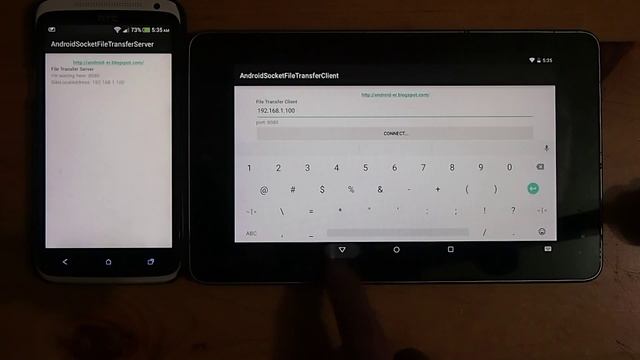 Transfer image between Android devices, via Socket смотреть онлайн