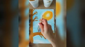 Рисование "Скворец на ветке"