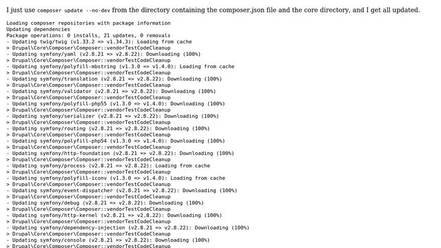 How do I update without using the parameter --with-dependencies in "composer update... смотреть онлайн