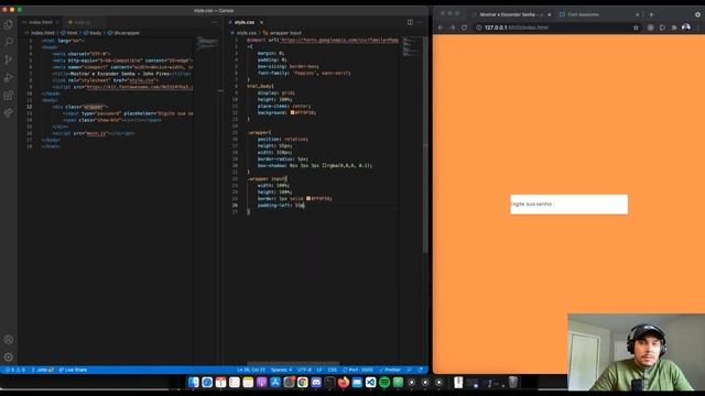 Botão mostrar e ocultar senha usando HTML CSS e JavaScript смотреть онлайн