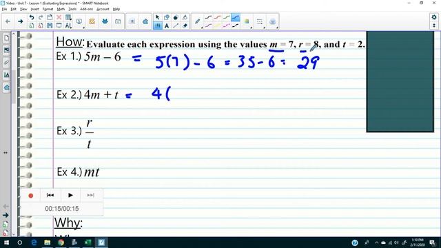 [Tutoring Video] 6th: Unit 7 - Lesson 1 (Evaluating Expressions) смотреть онлайн