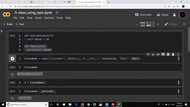 make class using type in Python смотреть онлайн