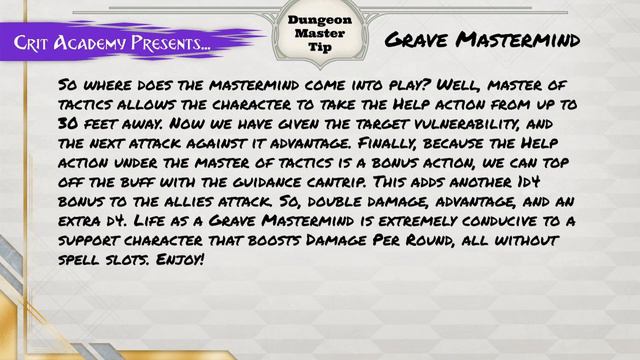 D&D Player Tip | Grave Mastermind | Crit Academy Podcast смотреть онлайн