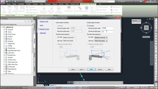 AutoCAD Civil 3D 2013 - Curso de Rodovia - Aula6 - Básico de superelevação смотреть онлайн
