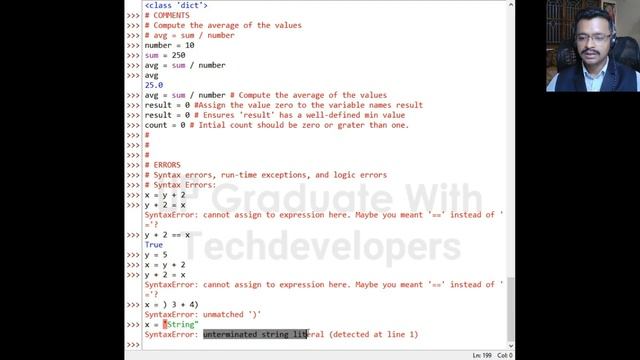PythonForEngineers16: Errors In Python | How To Solve Syntax Errors In Python? | смотреть онлайн