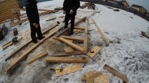 Крыша на бане . легко и просто