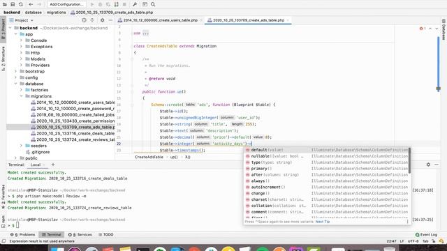 Проект на Laravel + Reactjs (nextJS) - Урок 5 (Миграции БД) смотреть онлайн
