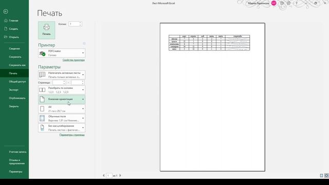 Как поменять ориентацию страницы при печати? смотреть онлайн