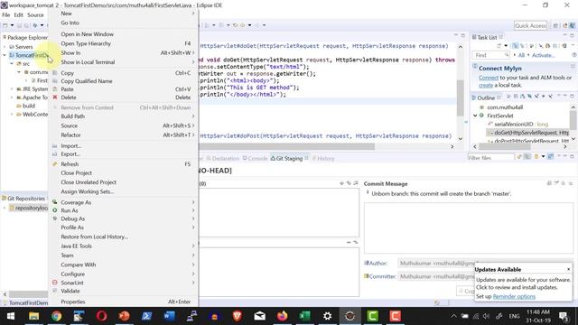 Apache Tomcat - JSP - Servlet - Push Code To GitHub - Video 12 смотреть онлайн