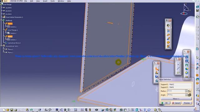 Catia V5 Tutorial|Creating Cylindrical Bend|Sheetmetal Workbench