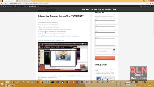 Survey Use Interactive Brokers Java API or TWSLink for trading order management смотреть онлайн