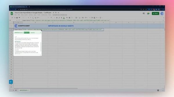 IMPORTDATA in Google Sheets: Importing CSV into Google Sheets
